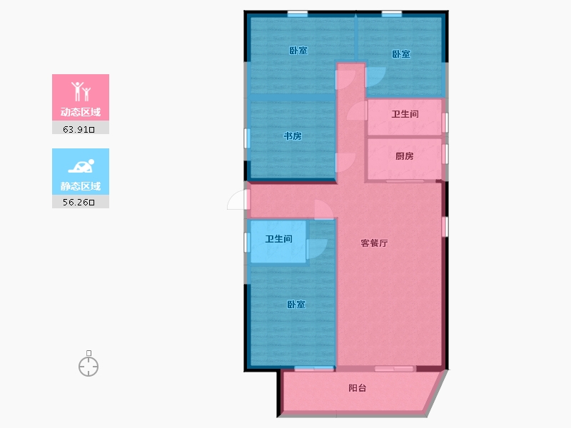 广西壮族自治区-玉林市-中鼎绿城中心-109.09-户型库-动静分区