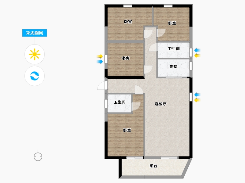 广西壮族自治区-玉林市-中鼎绿城中心-109.09-户型库-采光通风