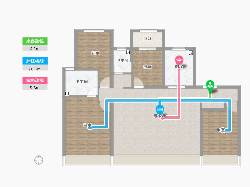 陕西省-西安市-龙湖春江天序-124.93-户型库-动静线