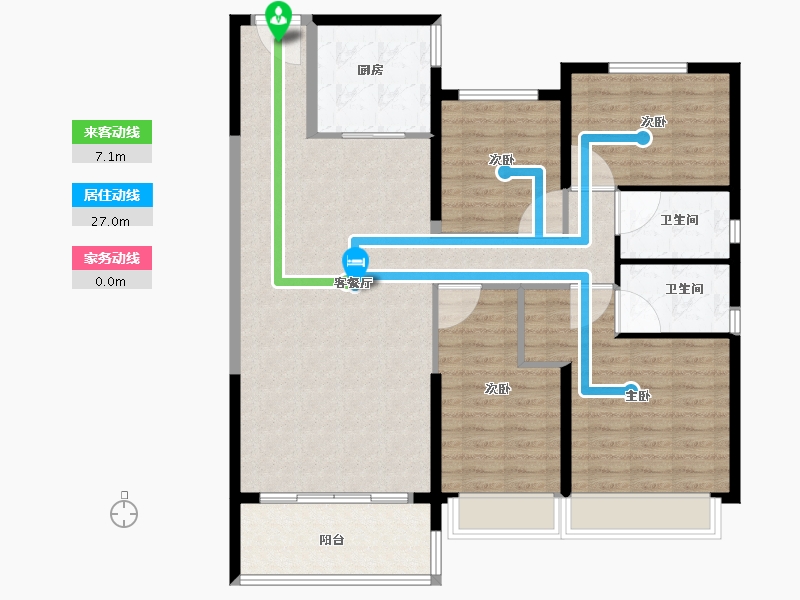 江苏省-南京市-碧桂园凤凰城-115.00-户型库-动静线