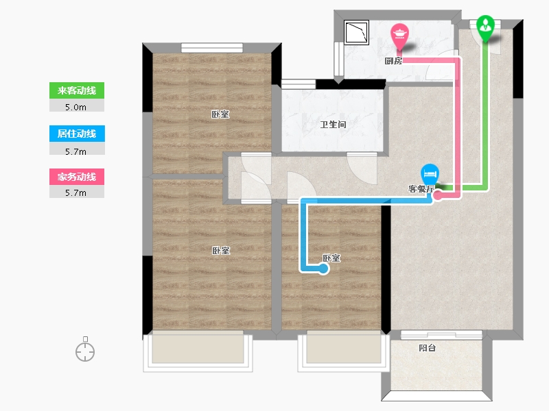 江苏省-苏州市-兴学花苑-68.25-户型库-动静线