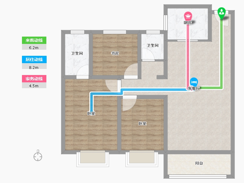 安徽省-宿州市-翰林苑·尚苑-91.00-户型库-动静线