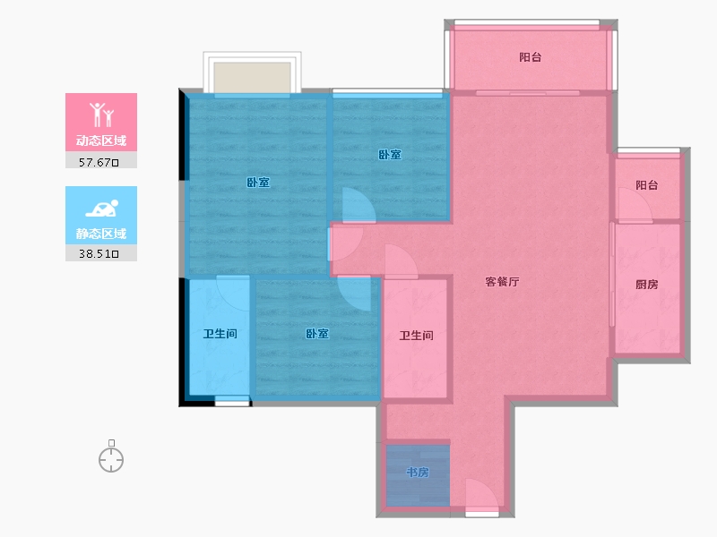 广西壮族自治区-玉林市-富林汇金尚城-85.52-户型库-动静分区