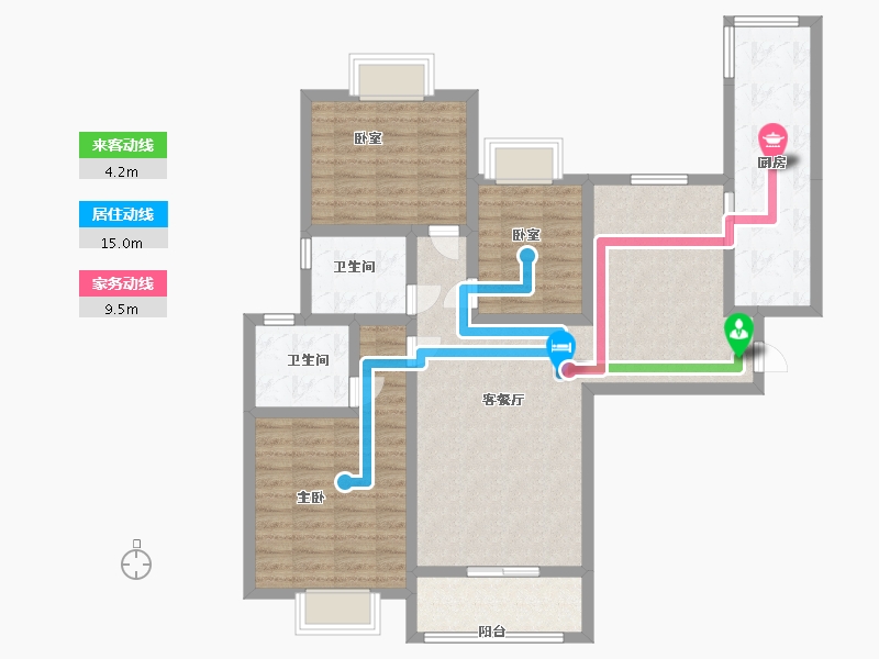 甘肃省-兰州市-恒大绿洲林语郡-100.78-户型库-动静线