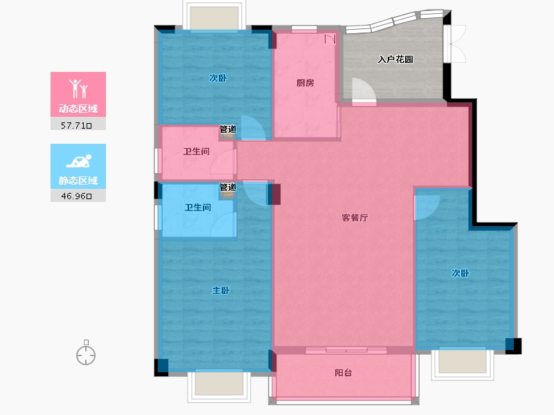 广西壮族自治区-北海市-港鹏公园印象-103.06-户型库-动静分区