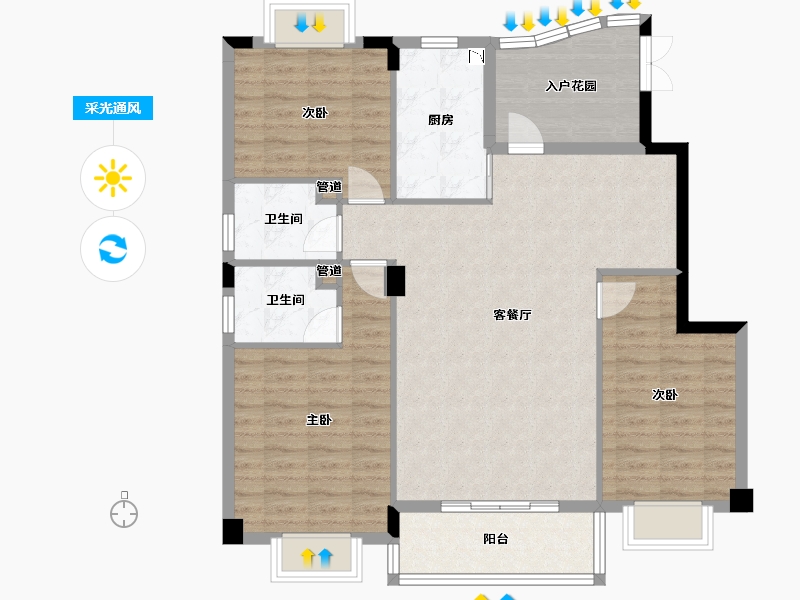 广西壮族自治区-北海市-港鹏公园印象-103.06-户型库-采光通风