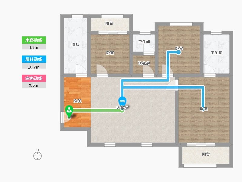 陕西省-西安市-清渭公馆-94.45-户型库-动静线