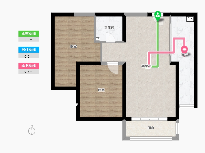 甘肃省-兰州市-普天格兰绿都-67.92-户型库-动静线