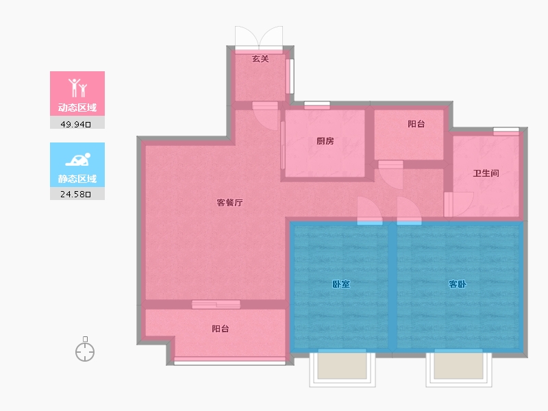 江苏省-苏州市-中铁诺德誉园-65.00-户型库-动静分区