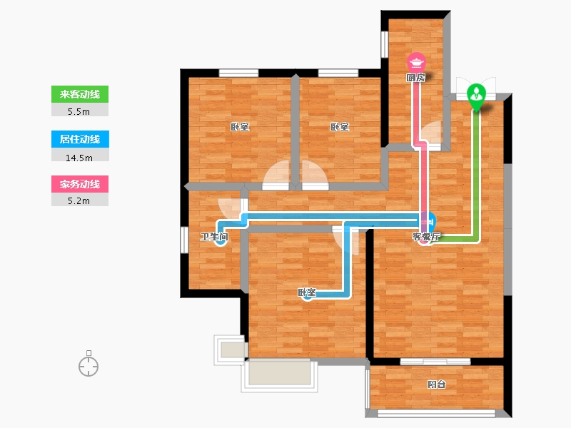 甘肃省-兰州市-城乡居壹号苑-87.40-户型库-动静线