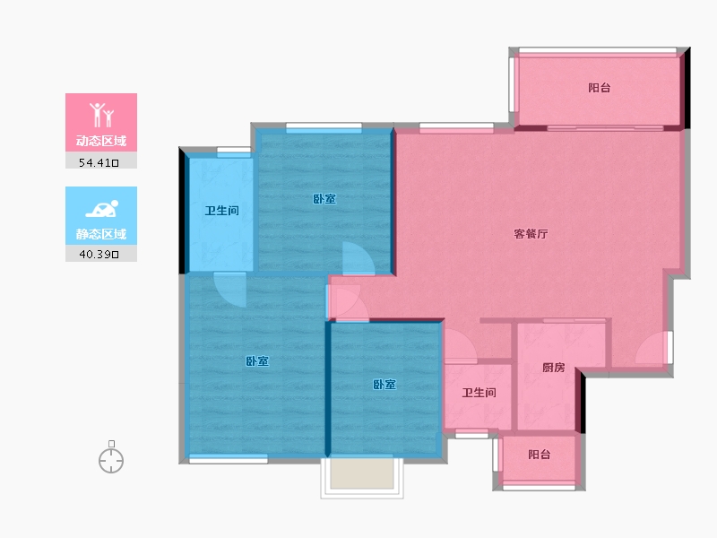 四川省-德阳市-正成南庭-86.48-户型库-动静分区