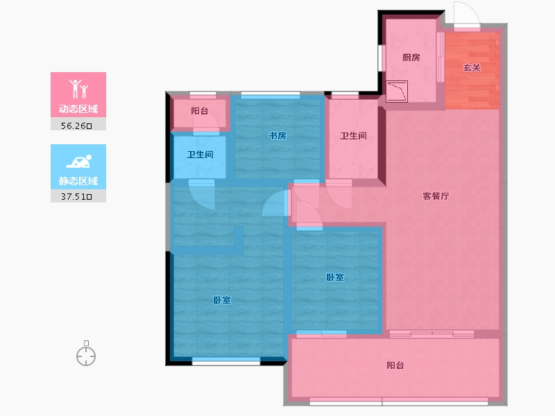 广西壮族自治区-玉林市-绿城春江花月-81.73-户型库-动静分区