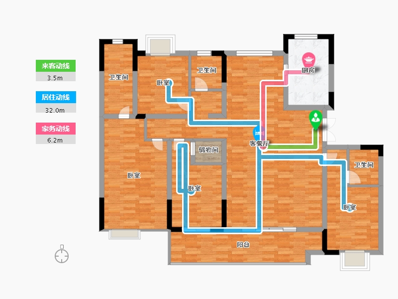 安徽省-宿州市-宿州天元府-128.00-户型库-动静线