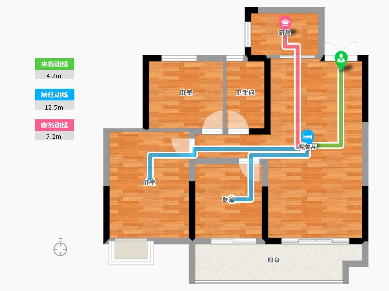 安徽省-宿州市-钟鑫·状元府-78.35-户型库-动静线