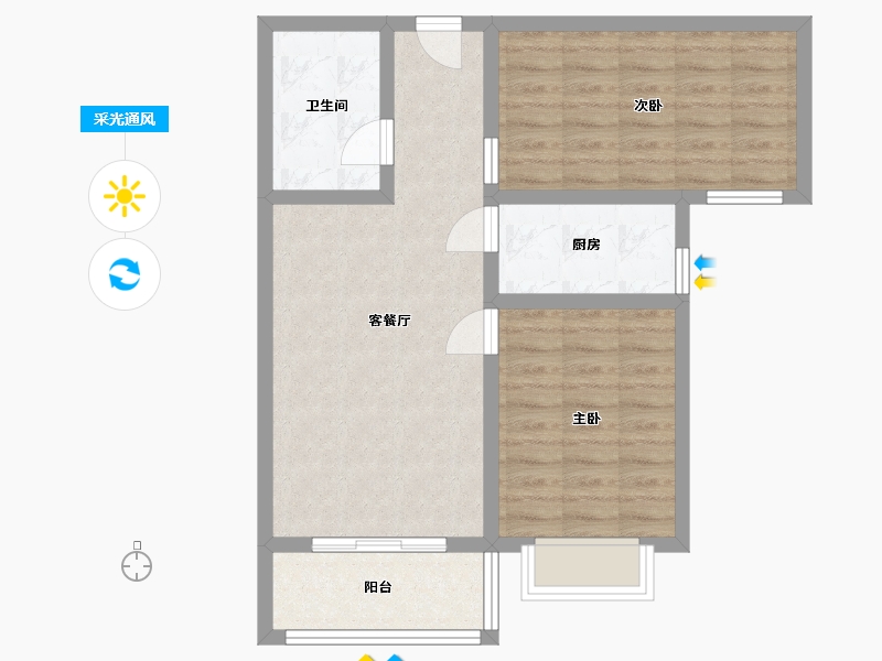 甘肃省-兰州市-润源枫华-68.52-户型库-采光通风