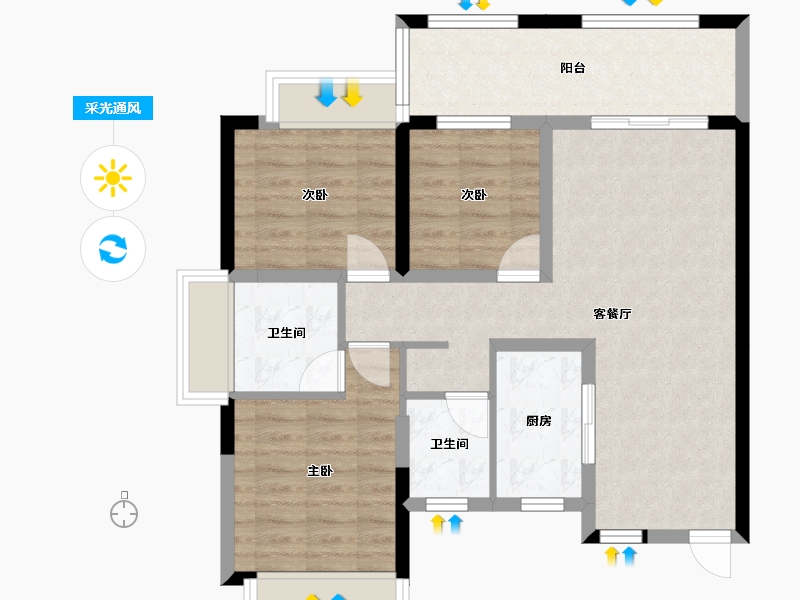 广西壮族自治区-北海市-中港城长沙湾-78.07-户型库-采光通风