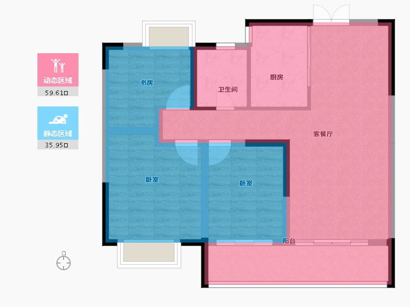 江苏省-徐州市-吾疆-86.00-户型库-动静分区