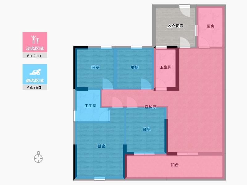 广西壮族自治区-玉林市-中鼎绿城中心-105.01-户型库-动静分区