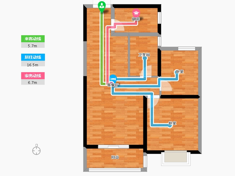 甘肃省-兰州市-城乡居壹号苑-71.58-户型库-动静线