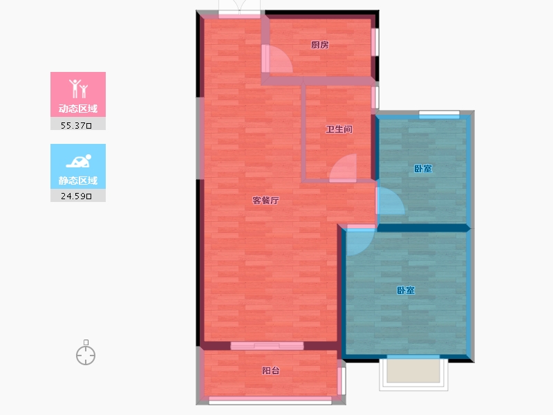 甘肃省-兰州市-城乡居壹号苑-71.58-户型库-动静分区