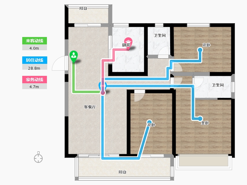 江苏省-南京市-碧桂园凤凰城-106.00-户型库-动静线