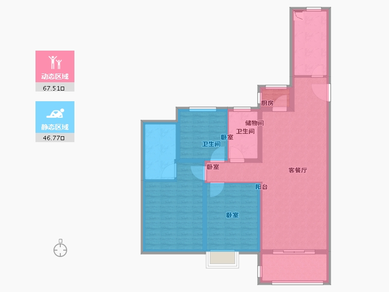 江苏省-南京市-嘉华嘉誉山-102.00-户型库-动静分区