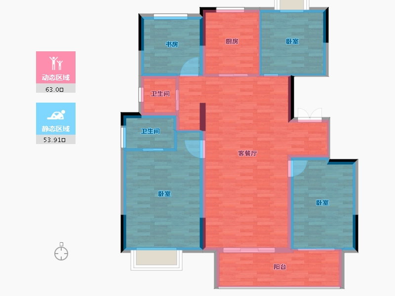 安徽省-宿州市-宿州天元府-106.00-户型库-动静分区