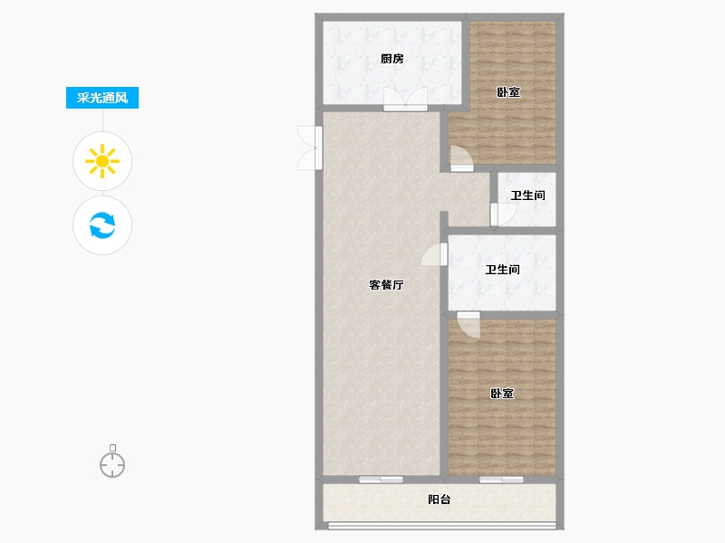 江苏省-苏州市-水秀天地-127.75-户型库-采光通风