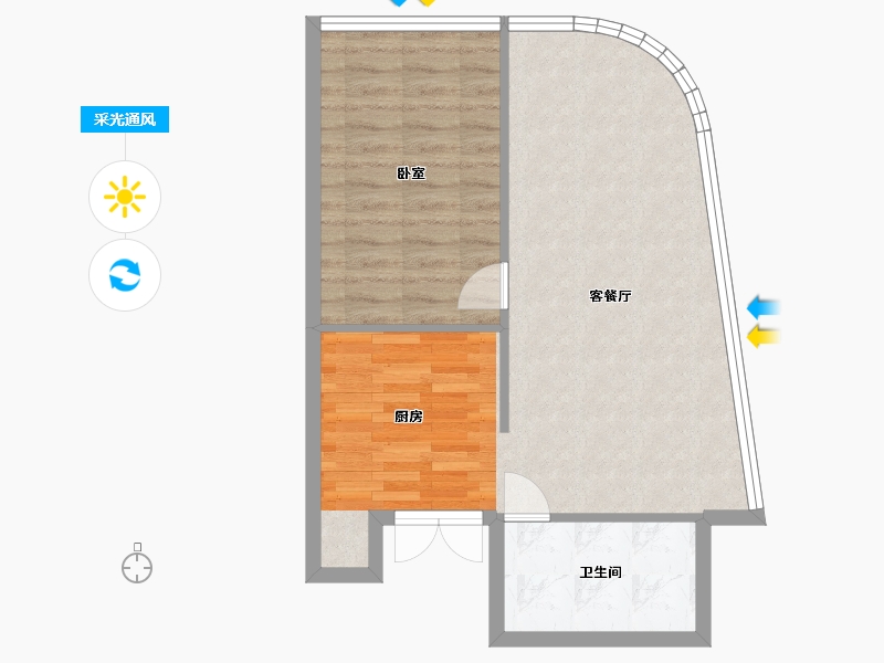 江苏省-苏州市-水秀天地-60.55-户型库-采光通风