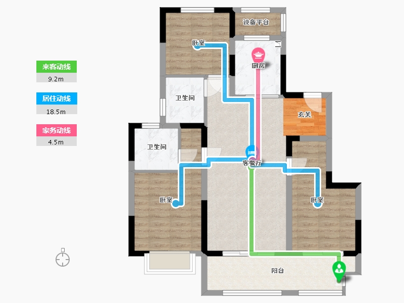 江苏省-常州市-新城华宇悦隽公馆-90.02-户型库-动静线