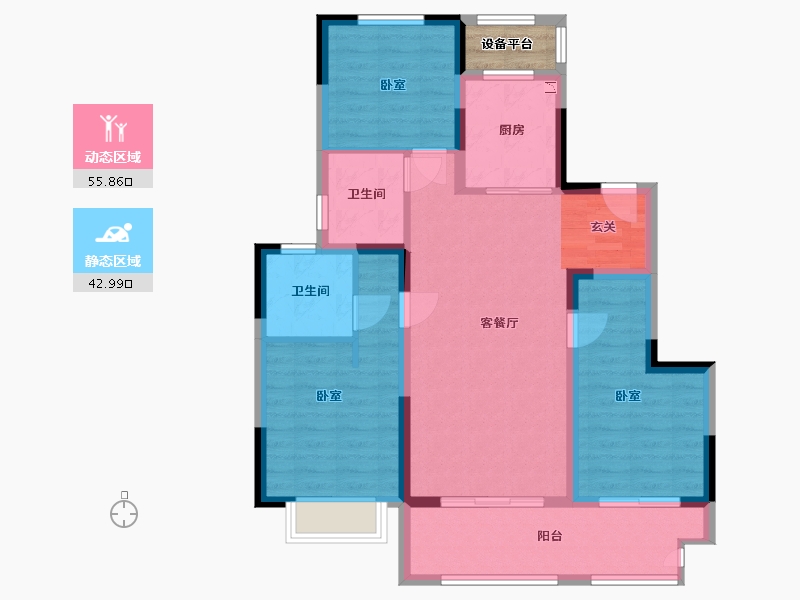 江苏省-常州市-新城华宇悦隽公馆-90.02-户型库-动静分区