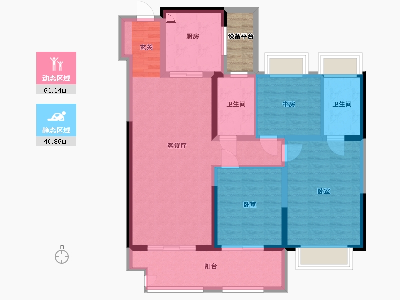 江苏省-常州市-新城华宇悦隽公馆-94.00-户型库-动静分区