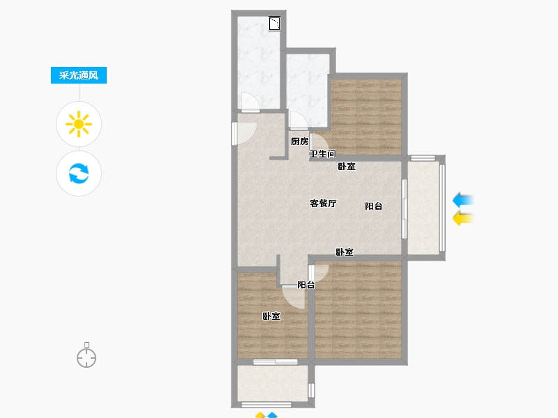 江苏省-南京市-嘉华嘉誉山-90.00-户型库-采光通风