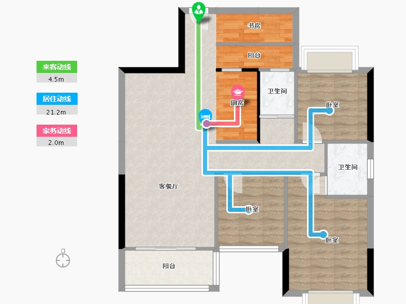 广西壮族自治区-玉林市-富林汇金尚城-86.60-户型库-动静线