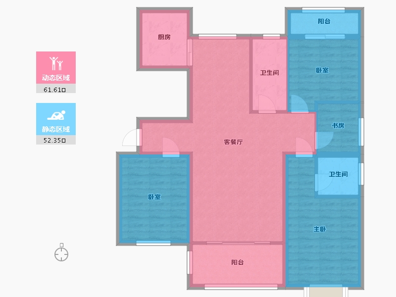 江西省-抚州市-荣安才子府-102.36-户型库-动静分区