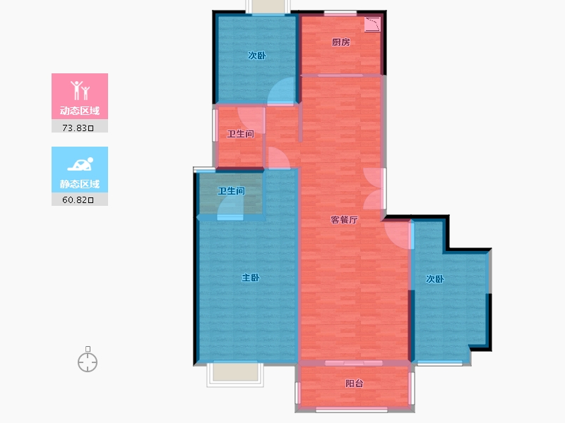 陕西省-西安市-智慧公馆-121.58-户型库-动静分区