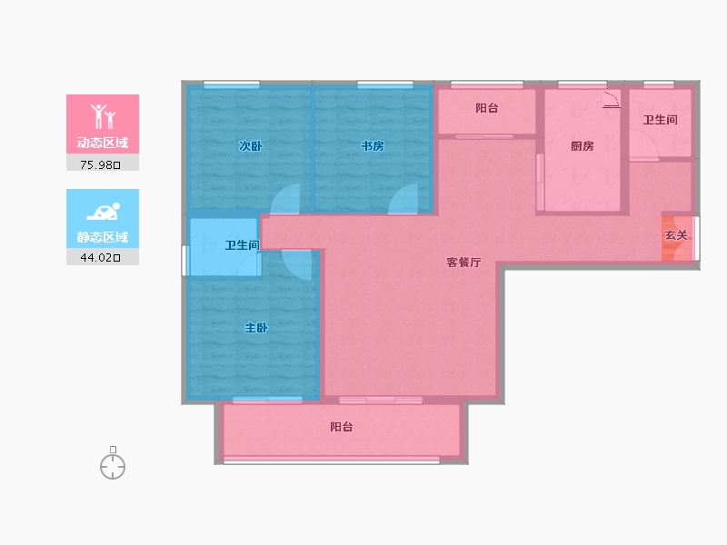 陕西省-宝鸡市-滨河新城-108.00-户型库-动静分区