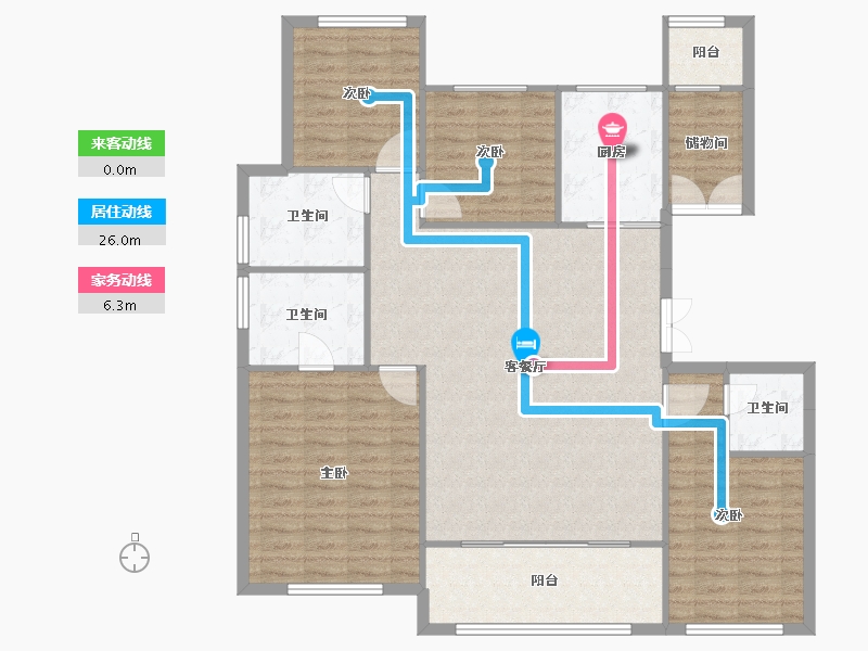 江苏省-徐州市-恒华-长安府-128.02-户型库-动静线