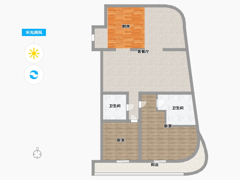 江苏省-苏州市-水秀天地-116.49-户型库-采光通风