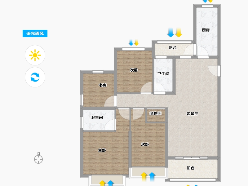 江苏省-徐州市-恒大林溪郡-121.02-户型库-采光通风