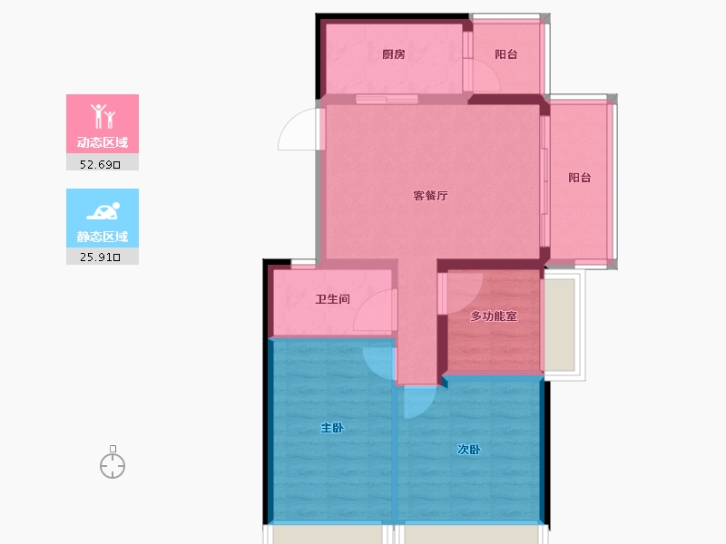 江苏省-南京市-碧桂园凤凰城-70.00-户型库-动静分区