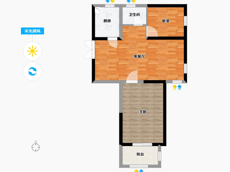 陕西省-西安市-智慧公馆-64.10-户型库-采光通风