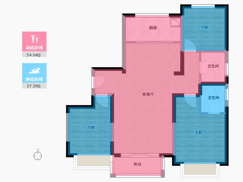 陕西省-榆林市-颐和嘉苑-80.83-户型库-动静分区