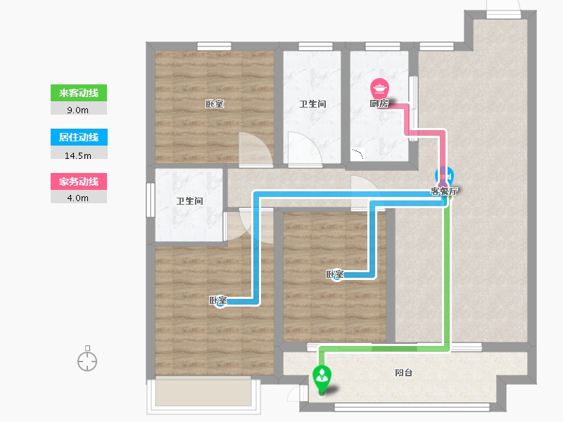 安徽省-宿州市-香格里拉未来家-93.86-户型库-动静线