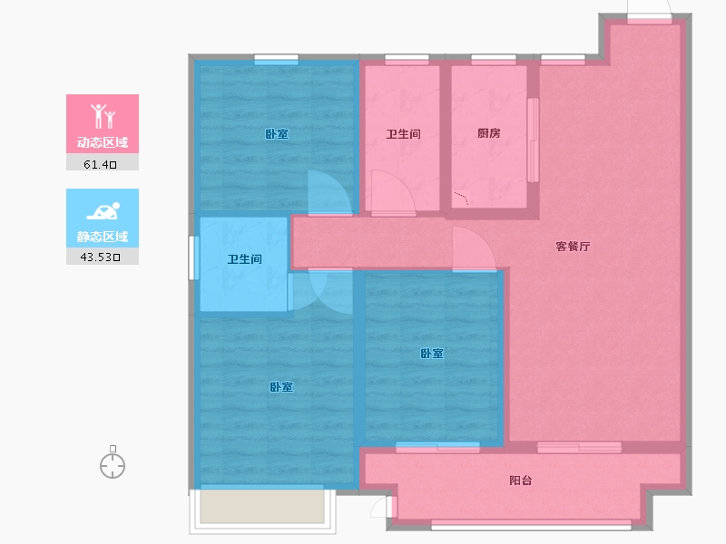 安徽省-宿州市-香格里拉未来家-93.86-户型库-动静分区