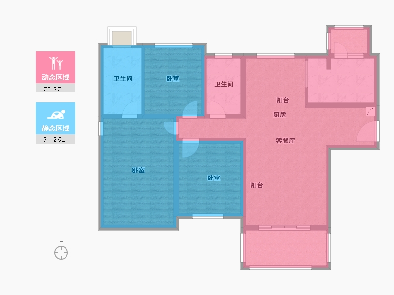 江苏省-南京市-嘉华嘉誉山-113.00-户型库-动静分区