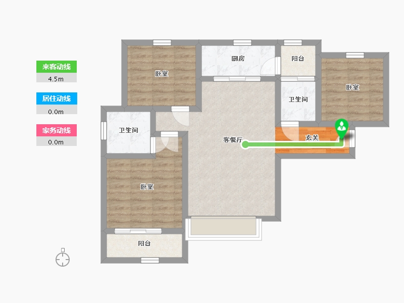 陕西省-西安市-清渭公馆-73.81-户型库-动静线