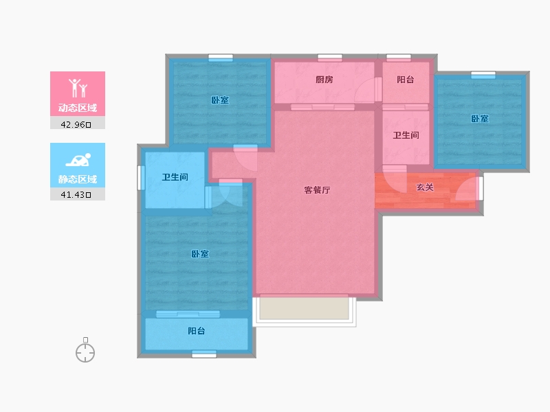 陕西省-西安市-清渭公馆-73.81-户型库-动静分区