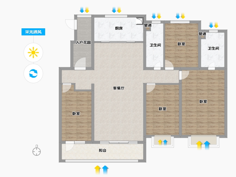 山西省-大同市-大同富力悦玺-145.01-户型库-采光通风