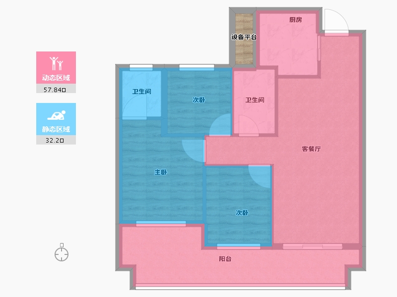 江苏省-徐州市-荣华公园四季-82.12-户型库-动静分区